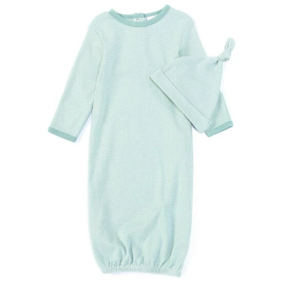 Flash Sale π Starting Out Baby Newborn-6 Months Long Sleeve Stripe Gown & Knot Hat 2-Piece Set Navy π₯ 3 Flash Sale π Starting Out Baby Newborn-6 Months Long Sleeve Stripe Gown & Knot Hat 2-Piece Set Navy π₯