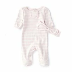 Best deal 🎁 Starting Out Baby 👧 Girls Preemie-6 Months Long-Sleeve Stripe Footed Coverall Light Pink ❤️