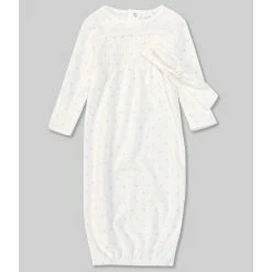 Hot Sale 🤩 Starting Out Baby 👧 Girls Newborn-6 Months Dotted Gown White ✔️