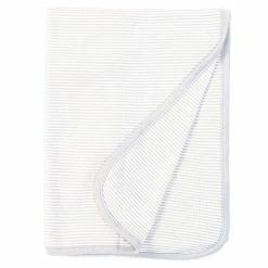 Cheap 🔔 Starting Out Stripe Knit Baby Blanket Gray 🔔