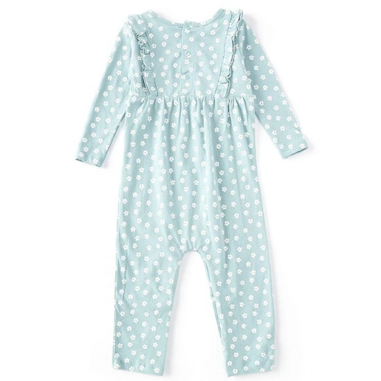 Wholesale π Starting Out Baby π§ Girls 12-24 Months Long-Sleeve Floral Print Ruffle Coverall Green π 4 Wholesale π Starting Out Baby π§ Girls 12-24 Months Long-Sleeve Floral Print Ruffle Coverall Green π - Image 2