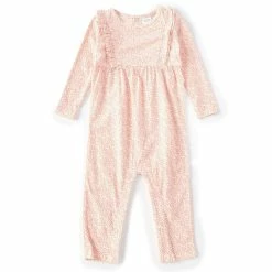 New 💯 Starting Out Baby 👧 Girls 12-24 Months Floral Print Long Sleeve Ruffle Coverall Pink 😀
