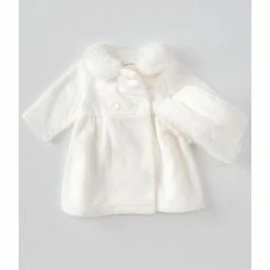 Promo ❤️ Starting Out Baby 👧 Girls 3-24 Months Faux Fur Collar Pleated 🧥 Coat & Hat Set Tan 🔥