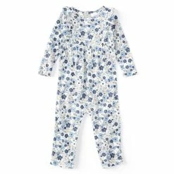 Discount 😉 Starting Out Baby 👧 Girls 12-24 Months Long-Sleeve Floral Print Ruffle Coverall Blue 🤩