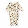 Discount 🎁 Starting Out Baby 👧 Girls Newborn-24 Months Ruffle Trim Leopard Print Top & Pants 2-Piece Set Ivory ✨