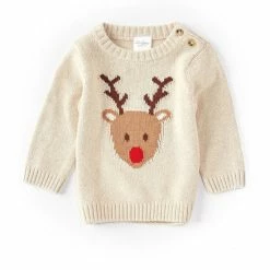 Brand new 🧨 Starting Out Baby Boys 3-24 Months Reindeer Pullover Ivory 🔥