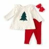 Promo 🎉 Starting Out Baby 👧 Girls Newborn-24 Months 🎁 Christmas Tree Long Sleeve Top & Leggings Set Red 🛒