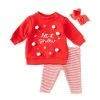 Best Pirce 🧨 Starting Out Baby 👧 Girls Newborn-24 Months Let It Snow Long Sleeve Top & Leggings Set Red 🎉