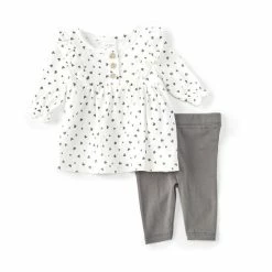 Deals 🥰 Starting Out Baby 👧 Girls Newborn-9 Months Ruffle Long Sleeve Coverall Grey ❤️