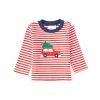 Deals 🔔 Starting Out Baby Boy 12-24 Months Stripe ❄ Christmas Tree Truck Applique Long Sleeve Tee Red 🔔