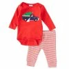 Wholesale 🔔 Starting Out Baby Boy Newborn-9 Months 🎅 Christmas Tree Truck Long Sleeve Bodysuit & Stripe Jogger Pants Set Red 😀 -Starting Out shop unnamed file 260