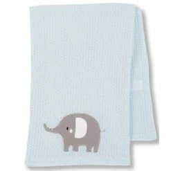 Cheap 🌟 Starting Out Baby Boys Elephant Waffle-Knit Blanket Blue 👍