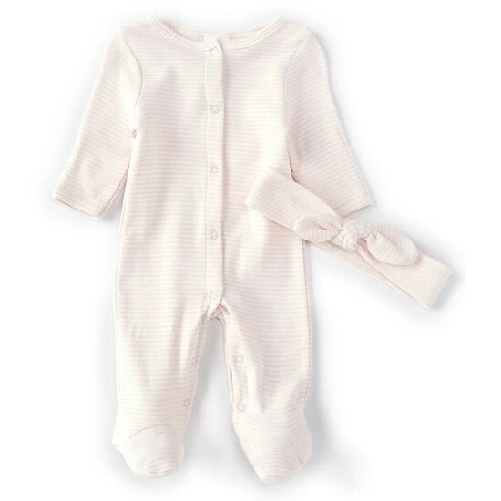 Deals β Starting Out Baby π§ Girls Preemie-9 Months Mini Stripe Footed Coverall & Knot Bow Headband 2-Piece Set Pink β 3 Deals β Starting Out Baby π§ Girls Preemie-9 Months Mini Stripe Footed Coverall & Knot Bow Headband 2-Piece Set Pink β
