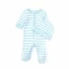Discount 🎁 Starting Out Baby Boys Preemie-6 Months Long-Sleeve Stripe Footed Coverall Light Blue 🎁
