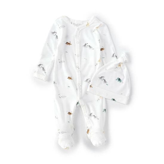 Best Pirce π Starting Out Baby Newborn-6 Months Long Sleeve Jungle Printed Footed Coverall Ivory π 3 Best Pirce π Starting Out Baby Newborn-6 Months Long Sleeve Jungle Printed Footed Coverall Ivory π
