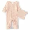 Cheap 🥰 Starting Out Baby 👧 Girls Preemie-9 Months Rib Knit Footed Coverall Pink 🎁 -Starting Out shop unnamed file 308