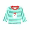 Discount 🥰 Starting Out Baby Boys 12-24 Months Stripe Santa Applique Long Sleeve Tee Green ❤️