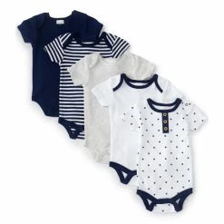 Coupon 👏 Starting Out Baby Newborn-6 Months Star 5-Pack Bodysuits White 🎁