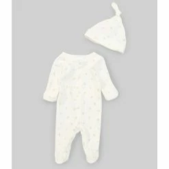 Best deal 🎁 Starting Out Baby 👧 Girls Preemie-9 Months Long-Sleeve Rose Footed Coverall & Knotted Hat Set White 🔥
