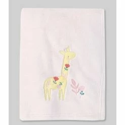 Deals ✔️ Starting Out Pink Floral Giraffe Blanket Light Pink 👍