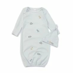 Buy 🎁 Starting Out Baby Boys Newborn-6 Months Long-Sleeve Animal Gown & Knotted Hat Set Grey 🌟