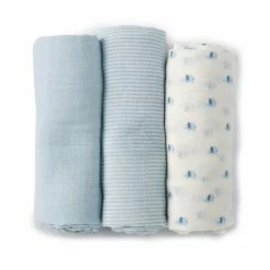Best deal 👏 Starting Out Baby Boys Elephant 3-Pack Swaddle Blankets Blue 🔔