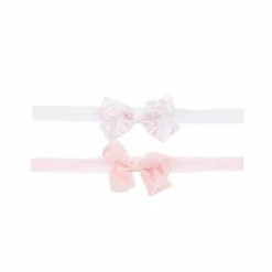 Hot Sale 😉 Starting Out Baby 👧 Girls Leopard/Solid 2-Pack Bow Headbands Leopard/light Pink ✨