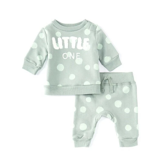 Flash Sale π Starting Out Baby π§ Girls Newborn-24 Months Dot Print Little One Top & Pull On Pants 2-Piece Set Green β 3 Flash Sale π Starting Out Baby π§ Girls Newborn-24 Months Dot Print Little One Top & Pull On Pants 2-Piece Set Green β