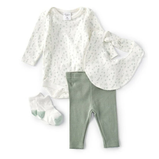 Best Sale β Starting Out Baby π§ Girls Newborn-9 Months Long-Sleeve Bodysuit & Legging Bib & 𧦠Socks 4-Piece Set Green β€οΈ 3 Best Sale β Starting Out Baby π§ Girls Newborn-9 Months Long-Sleeve Bodysuit & Legging Bib & 𧦠Socks 4-Piece Set Green β€οΈ