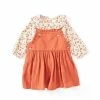 Promo 🔔 Starting Out Baby 👧 Girls 3-24 Months Long Sleeve Ruffle Gauze Jumper 2-Piece Set Rust 💯