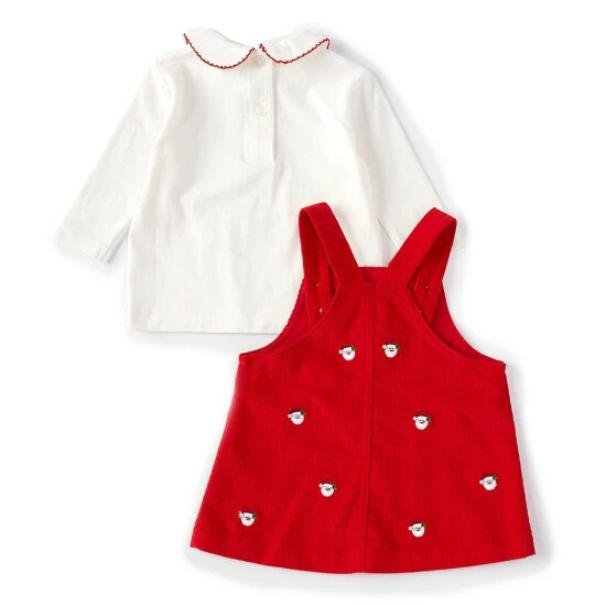 Buy π€© Starting Out Baby π§ Girls 12-24 Months Peter-Pan Collar Long Sleeve Tee Santa Corduroy Pinafore Jumper 2-Piece Set Red π 4 Buy π€© Starting Out Baby π§ Girls 12-24 Months Peter-Pan Collar Long Sleeve Tee Santa Corduroy Pinafore Jumper 2-Piece Set Red π - Image 2