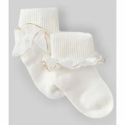 Discount 💯 Starting Out Baby 👧 Girls Newborn-24 Months Tutu Lace Ankle 🧦 Socks Ivory/gold 😉