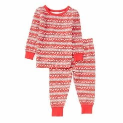 Promo 👍 Starting Out Baby 12-24 Months 🎄 Christmas Reindeer Fairisle Print Long Sleeve Top & Jogger Pants Set Green 😉