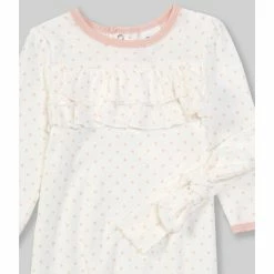 Best Sale ⌛ Starting Out Baby 👧 Girls Newborn-6 Months Polka-Dot Ruffle Gown White ❤️ -Starting Out shop unnamed file 85