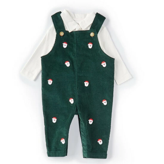 Hot Sale βοΈ Starting Out Edgehill Collection Baby Boys 3-24 Months Long-Sleeve Collared Top & Santa Corduroy Overall Set Green π― 2 Hot Sale βοΈ Starting Out Edgehill Collection Baby Boys 3-24 Months Long-Sleeve Collared Top & Santa Corduroy Overall Set Green π―